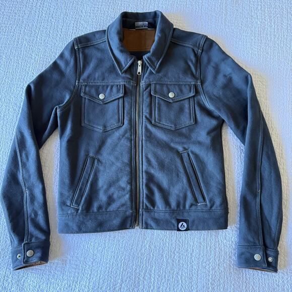 American Giant Women’s Trucker Jacket Size Small Blue Full Zip Cotton - Picture 1 of 10